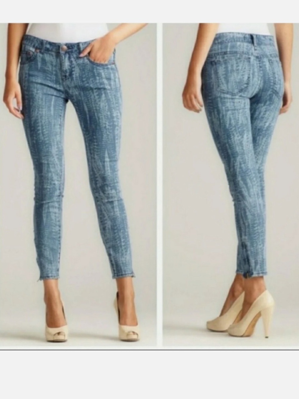 Free‎ People Feather Print Skinny Jeans - Size 29